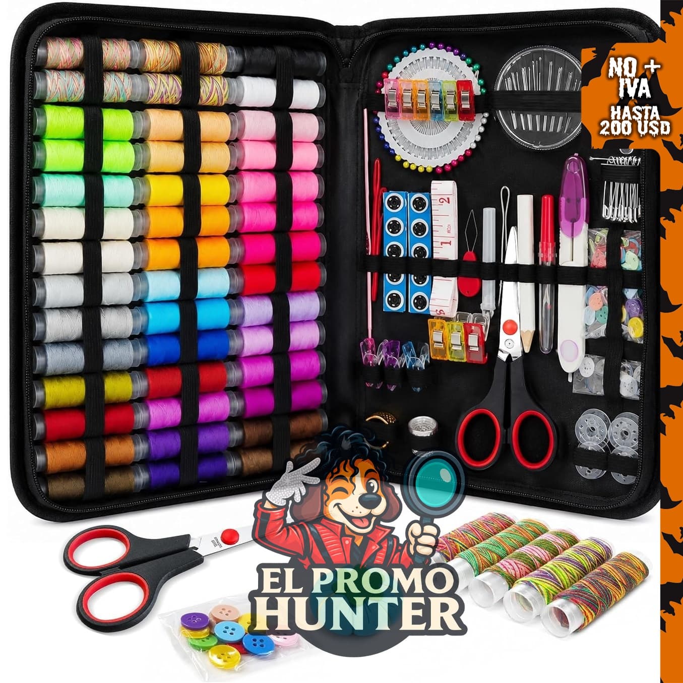 Kit de costura Minteni para principiantes, incluye herramientas de reparación de hilo.