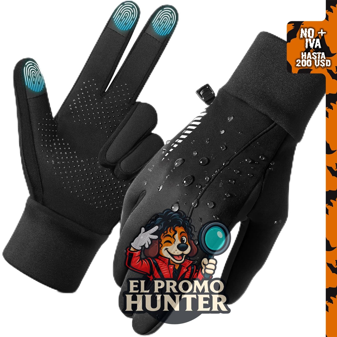 Guantes de invierno para clima frío, forro de esquí, pantalla táctil, 3 capas, para correr y ciclismo.