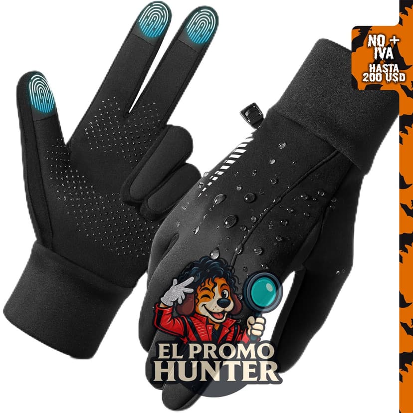Guantes de invierno para clima frío, forro de esquí, pantalla táctil, 3 capas, para correr y ciclismo.