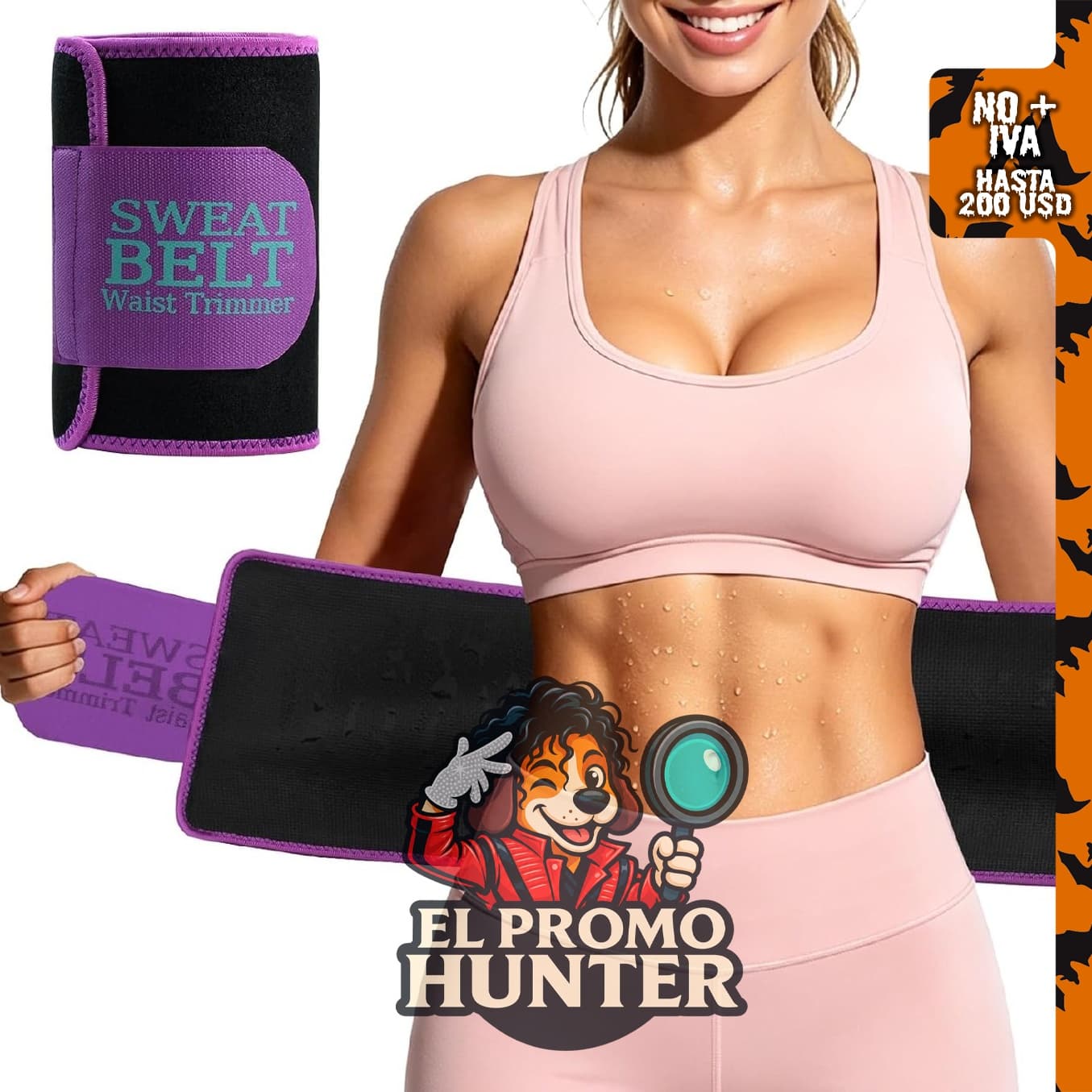 MORECOO Cinturón de entrenamiento de cintura para mujer con banda de sudor.