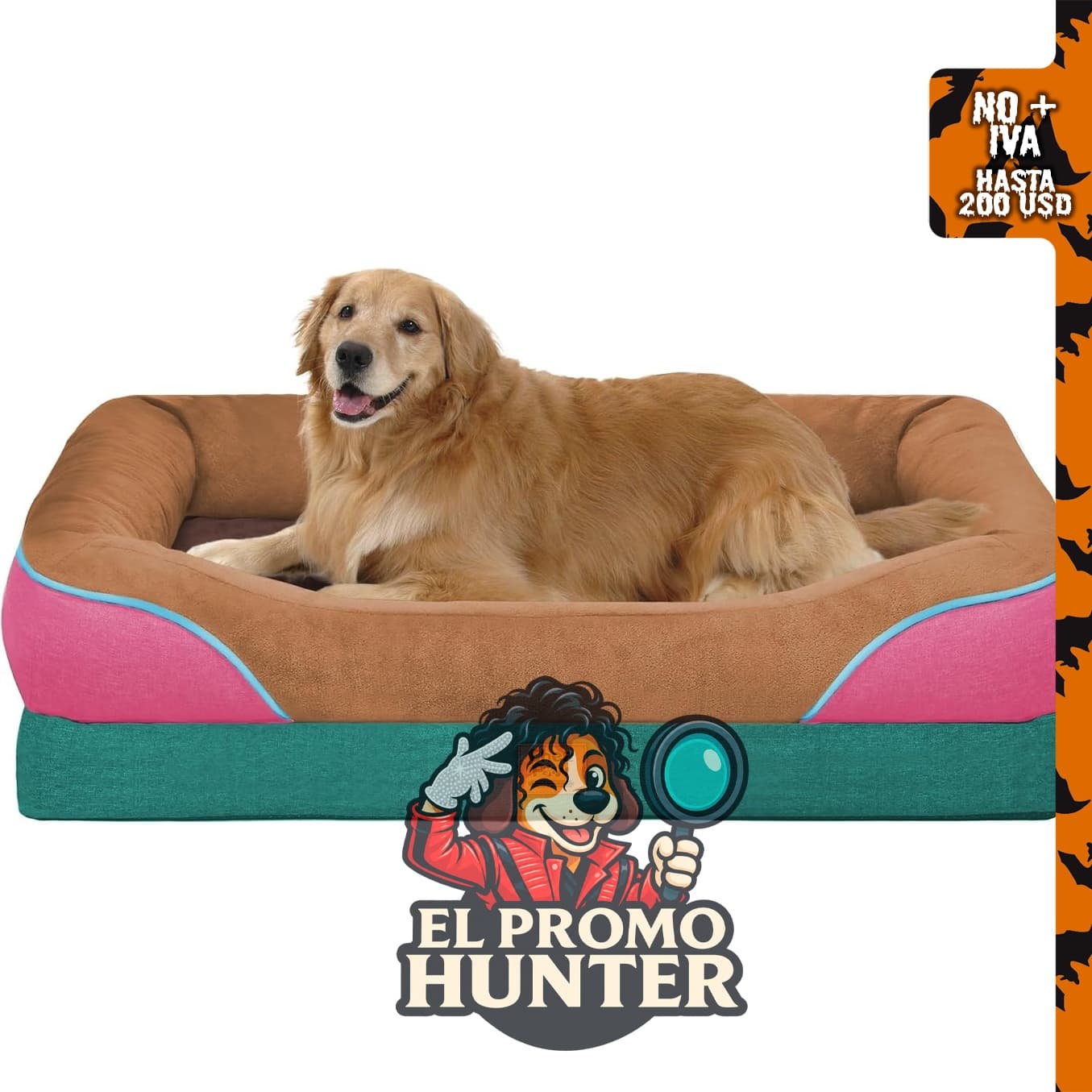 Cama ortopédica impermeable para perros grandes y extra grandes.