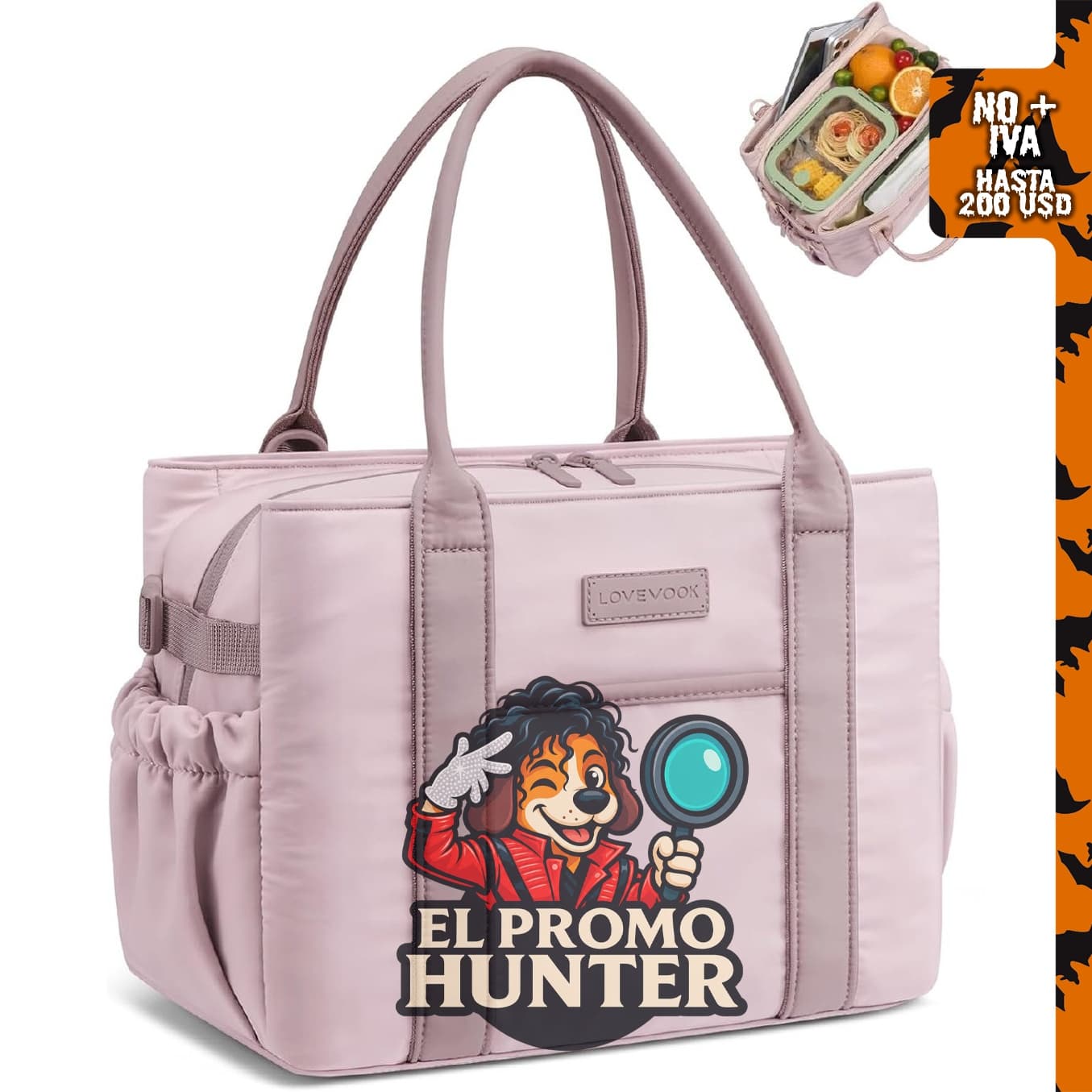 LOVEVOOK Bolsa de almuerzo aislada para mujer, con compartimentos triples.