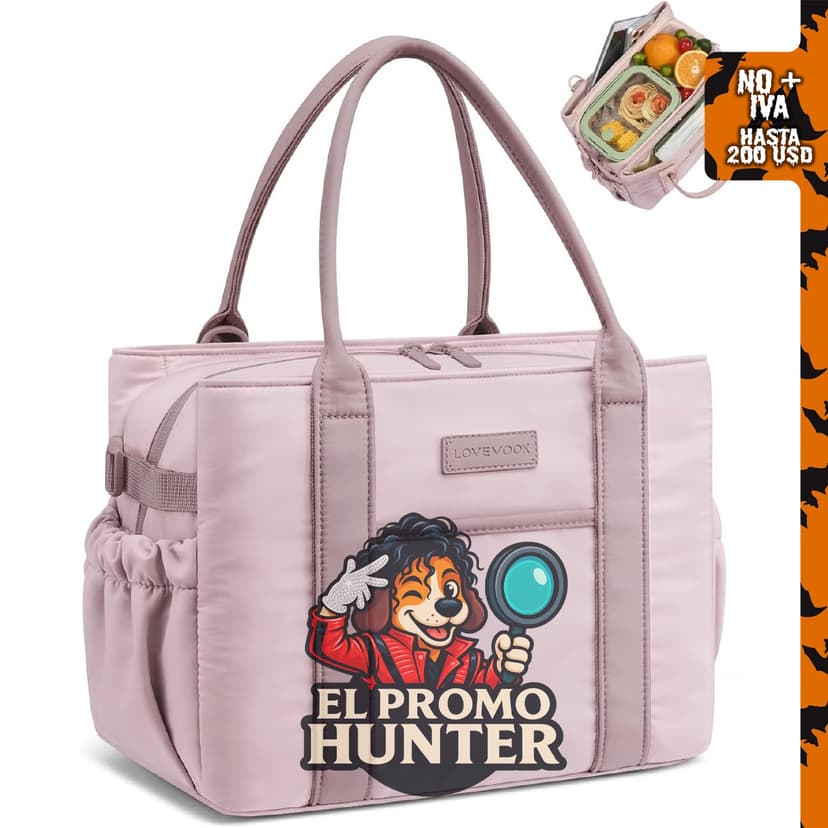 LOVEVOOK Bolsa de almuerzo aislada para mujer, con compartimentos triples.