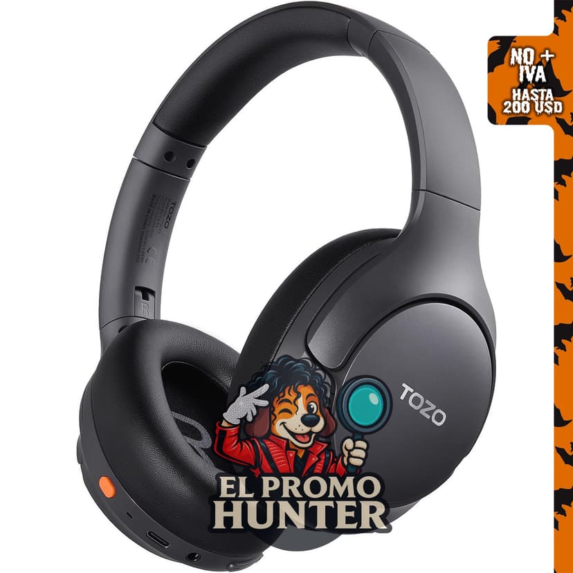 TOZO Auriculares inalámbricos HT3 con cancelación de ruido híbrido, duración de batería de 90 horas.