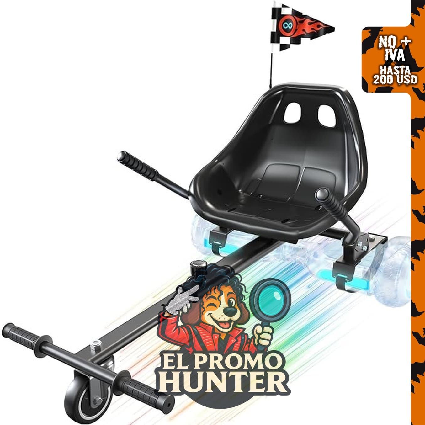 Awwscooter Hoverboard Seat Attachment for Go-Kart, accesorio para convertir hoverboards en karts.