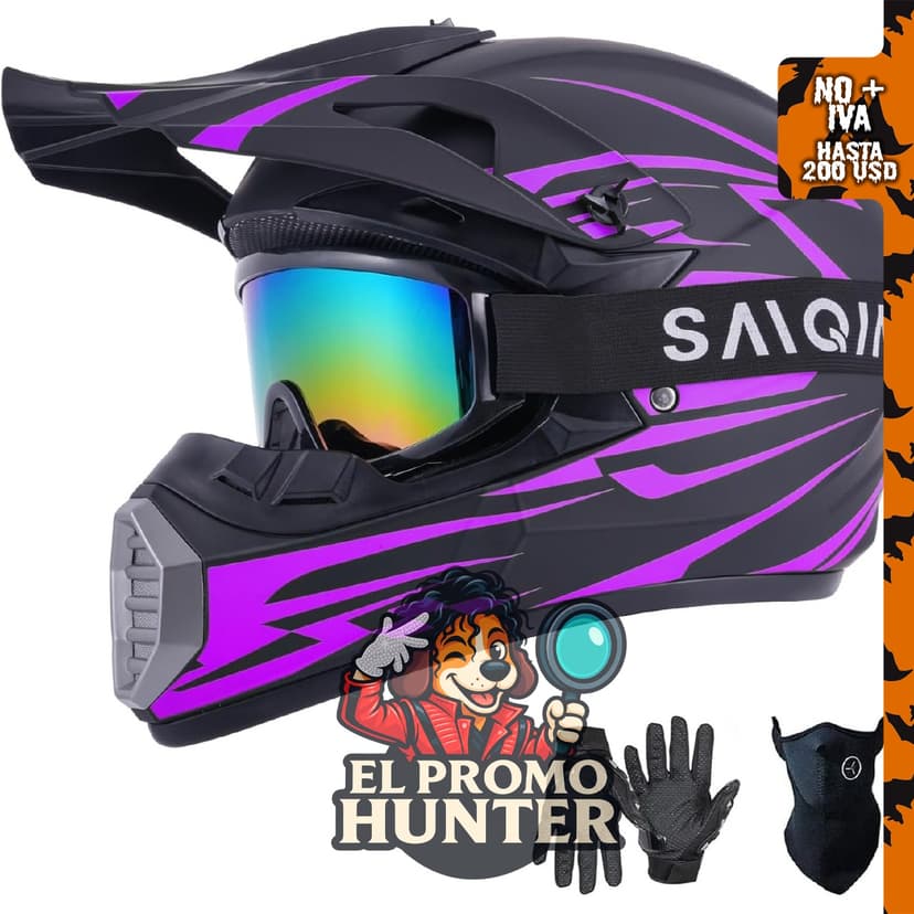 SanQing Casco de motocross integral para jóvenes y niños, compatible con motocicletas y ATV.
