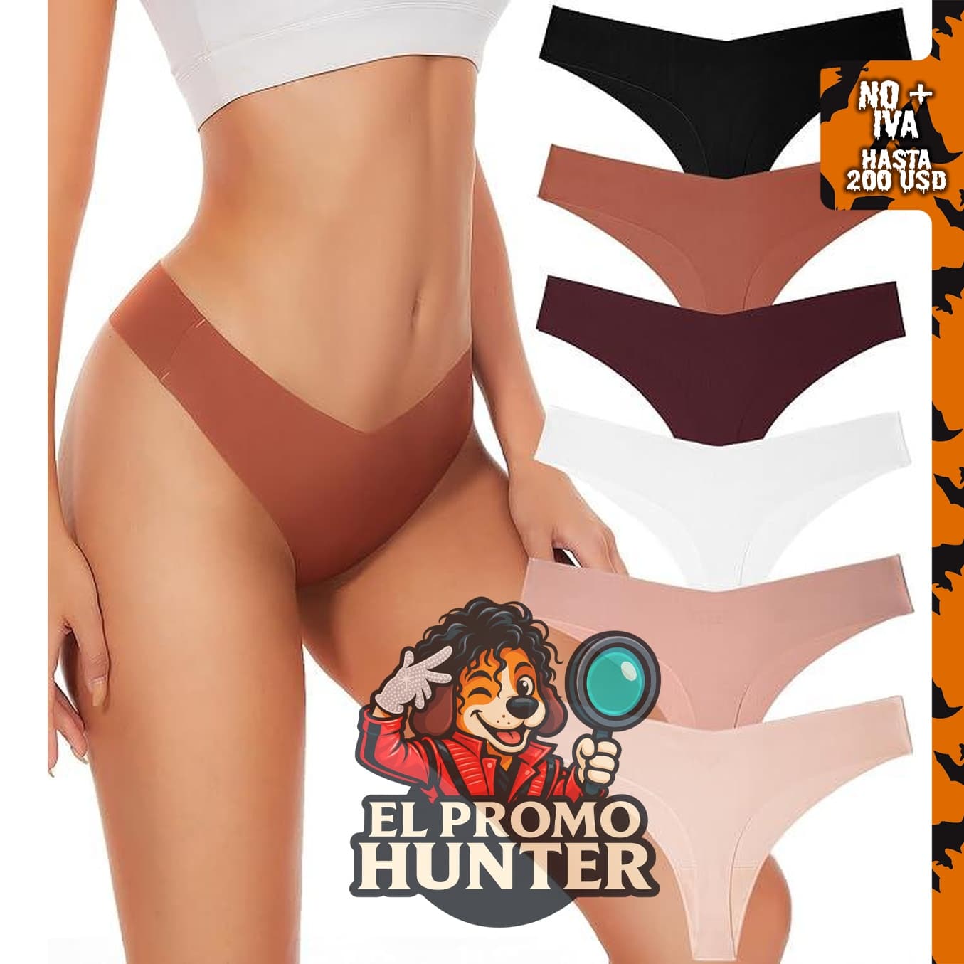 Tangas sin costuras para mujer con cintura en V.