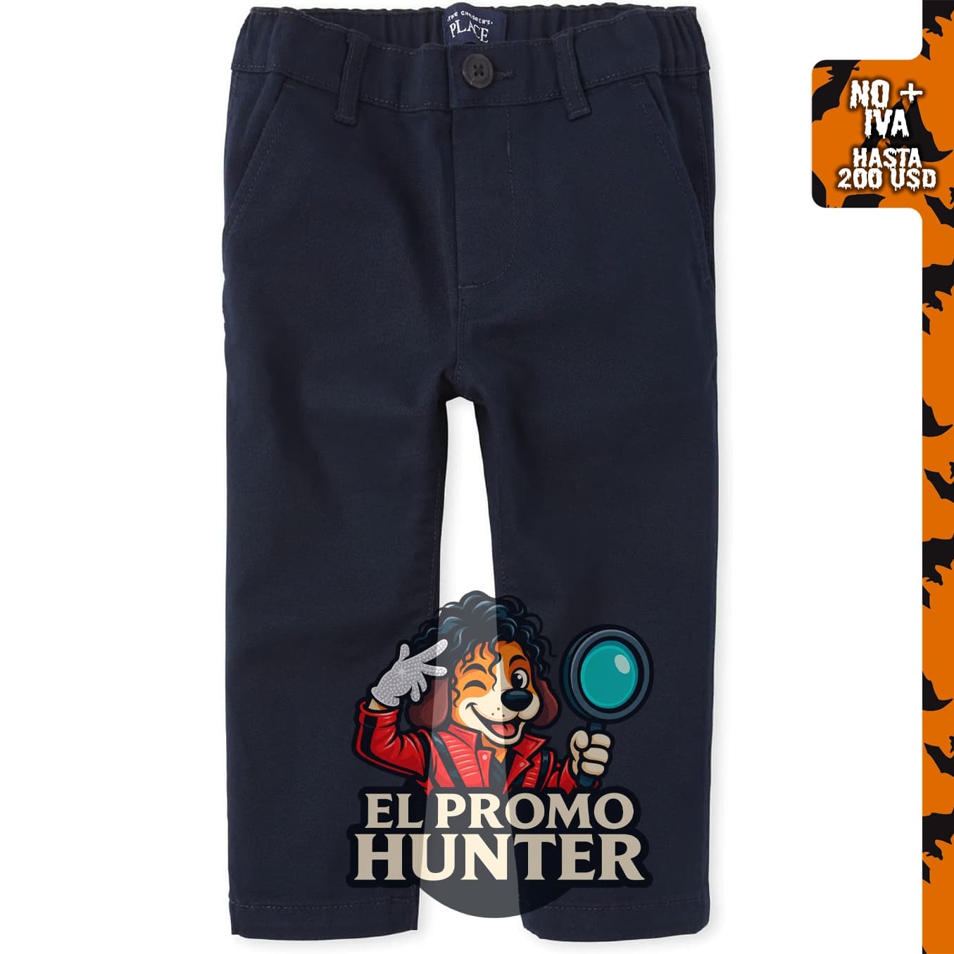 Pantalones chinos rectos elásticos para niños pequeños.