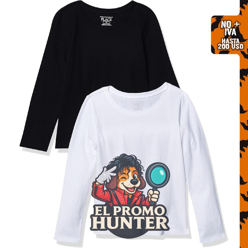 The Children's Place Camiseta de manga larga para niñas y bebés, paquete de 2.