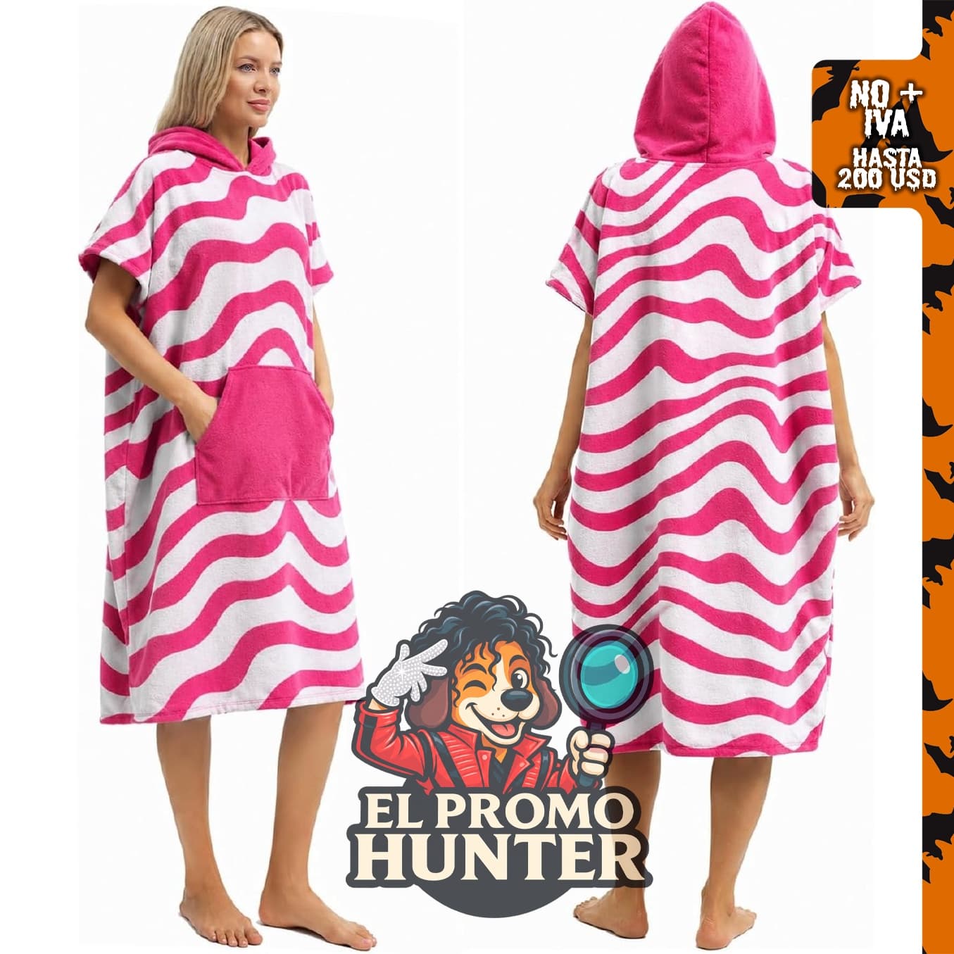 Poncho de surf Eunzel con capucha, toalla cambiadora de microfibra absorbente y de secado rápido.
