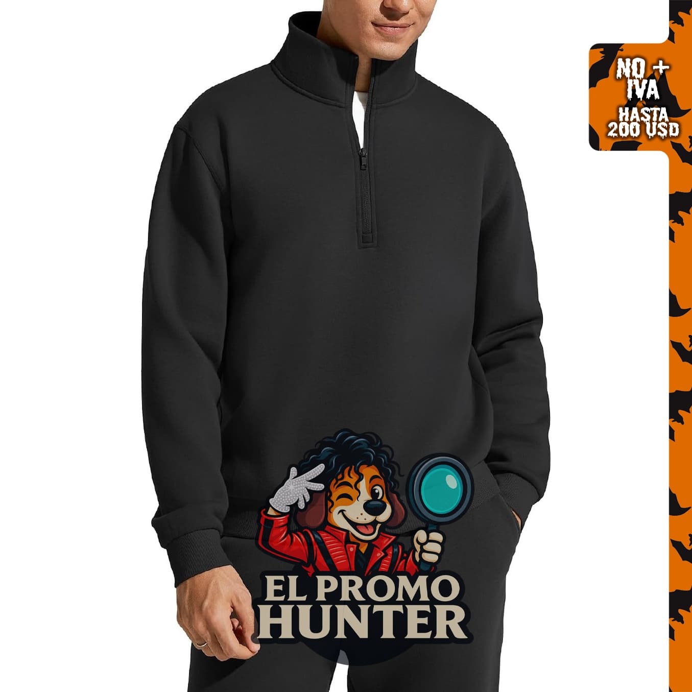 G4Free Flurrylux - Sudadera con cremallera para hombre, forro polar, media cremallera, algodón, cuello alto.