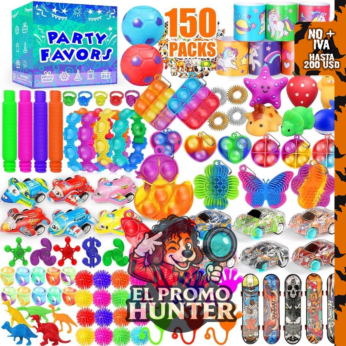 PHIMOTA paquete de 150 juguetes fidget a granel, ideales como recuerdos de fiesta y premios para el aula.
