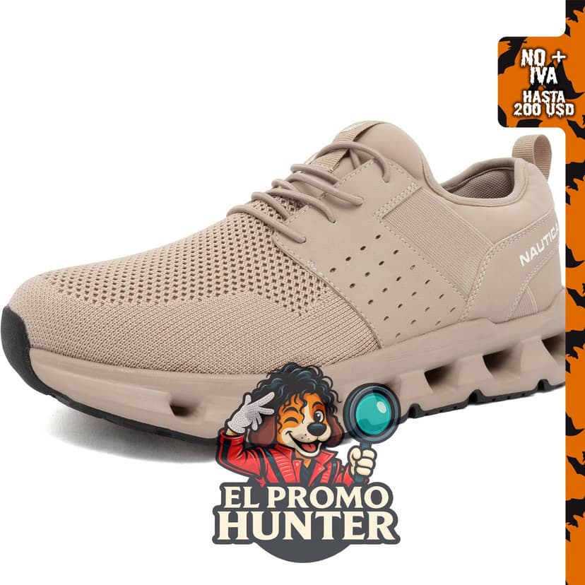 Nautica Zapatillas de correr para hombre, deportivas, con cordones, acolchadas y transpirables.