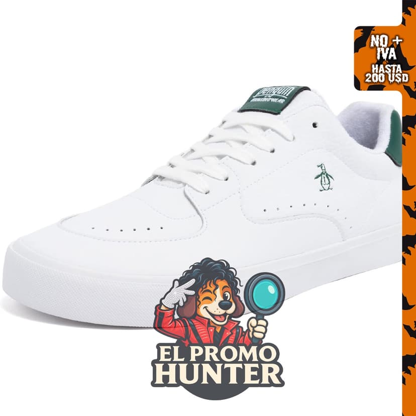 Original Penguin zapatos deportivos de cuero y gamuza para hombre, con cordones.