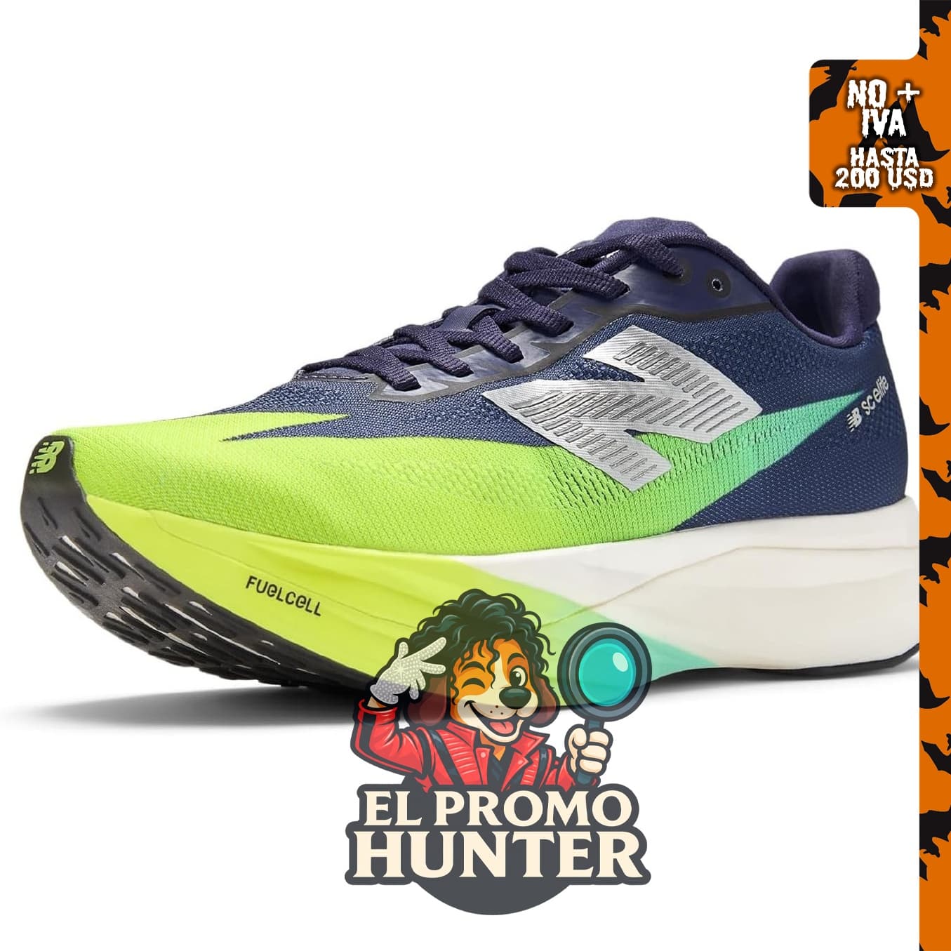 New Balance FuelCell Supercomp Elitev5 para mujer, zapato deportivo con tecnología de amortiguación.