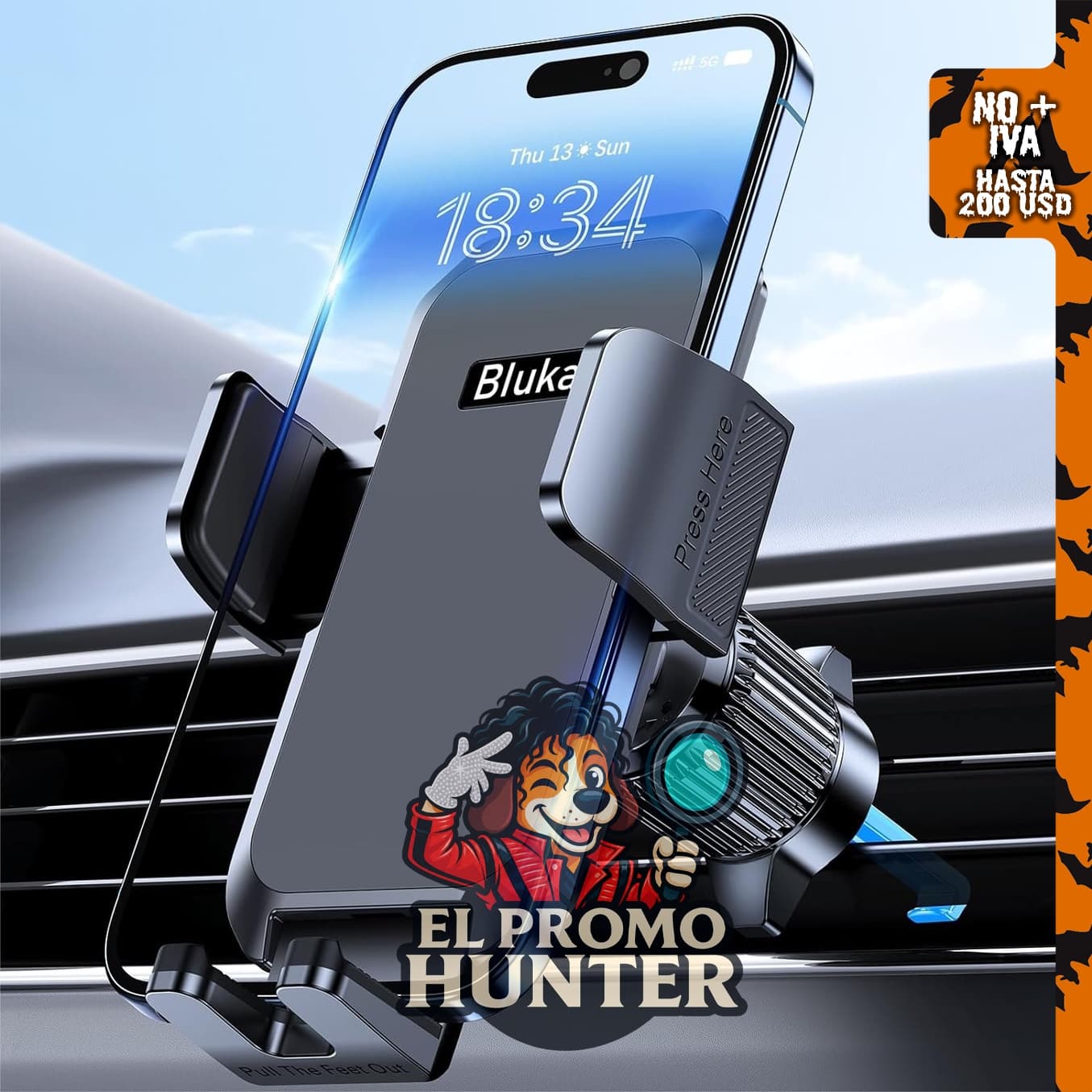Blukar soporte para teléfono de coche, compatible con la mayoría de teléfonos celulares.