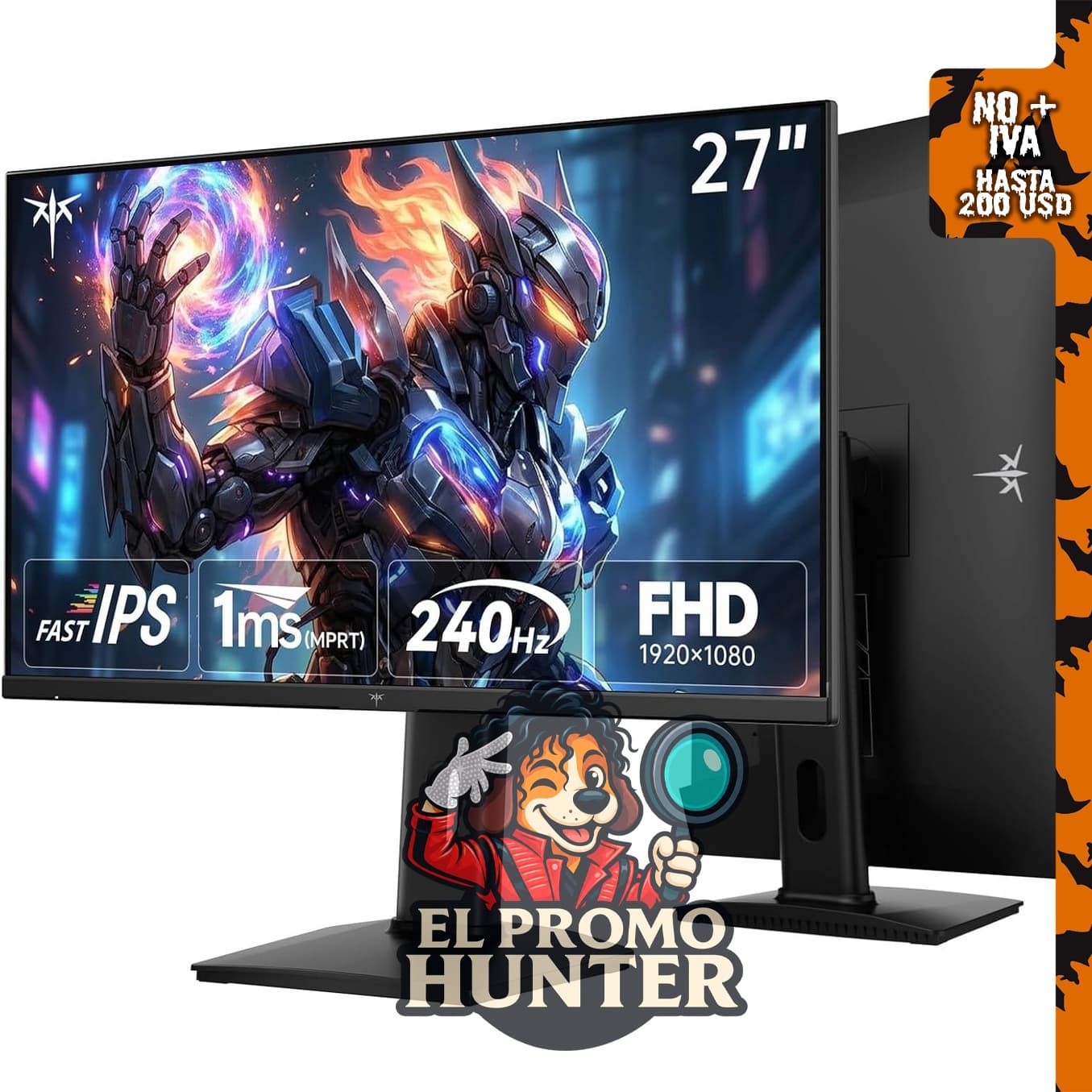 KTC 27" (68.6 cm) monitor de juegos 240Hz, resolución 1080P, tecnología Fast IPS.