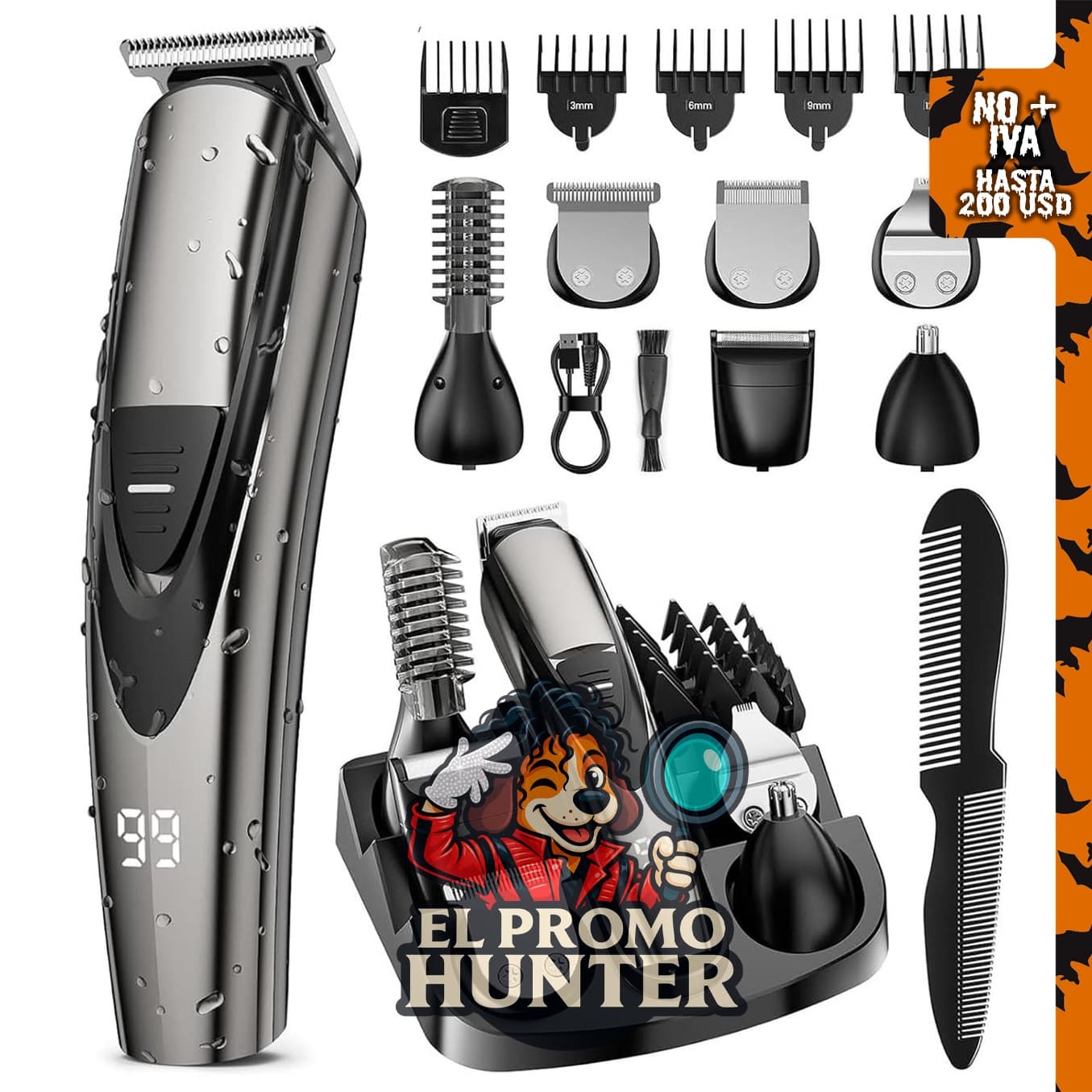Recortadora de barba recargable SHPAVVER ETHUP, kit de aseo para hombres.