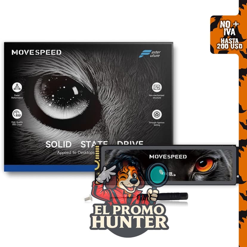 MOVE SPEED HB7450 SSD de 2 TB, unidad interna de estado sólido PCIe 4.0 NVMe M.2, hasta 7450 MB/s.