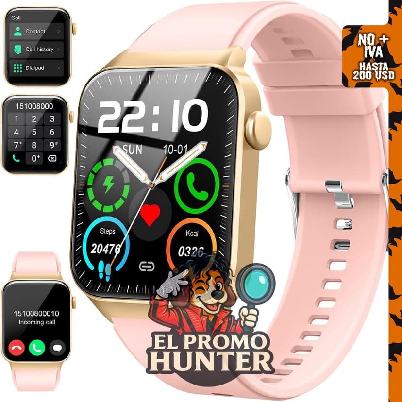 Reloj inteligente de 1.85" para hombres y mujeres.