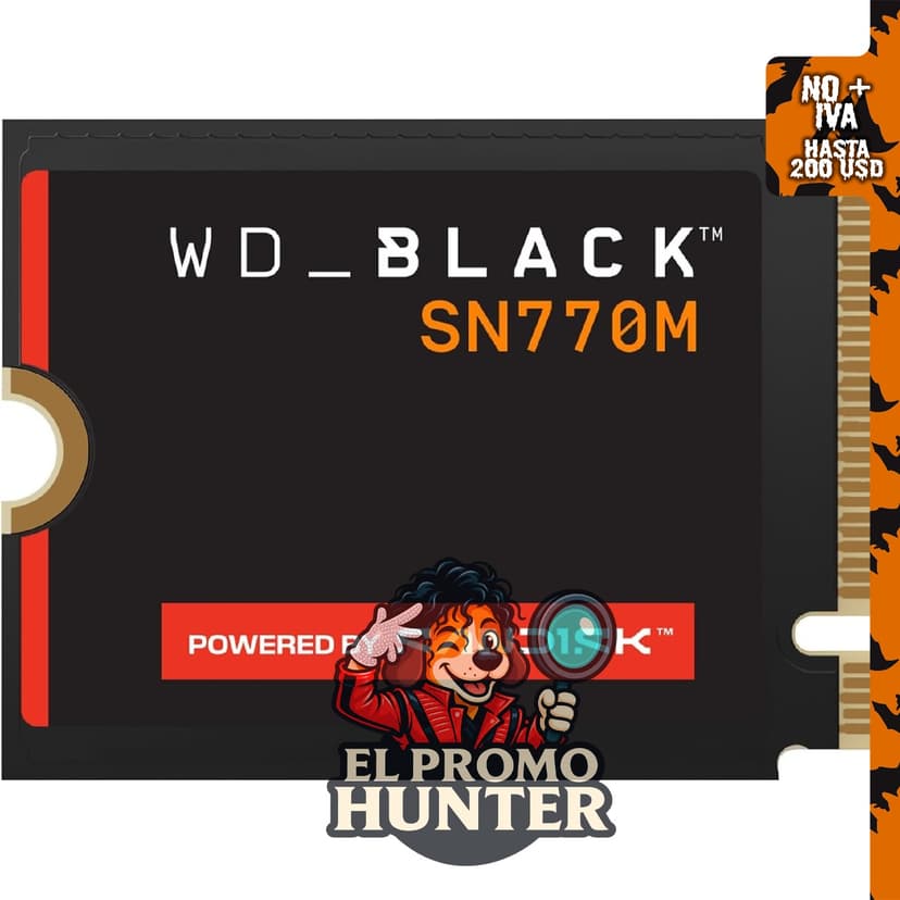 WD_Black SN770M 2TB M.2 2230 NVMe SSD, PCIe Gen 4.0, velocidades de hasta 5150 MB/s.