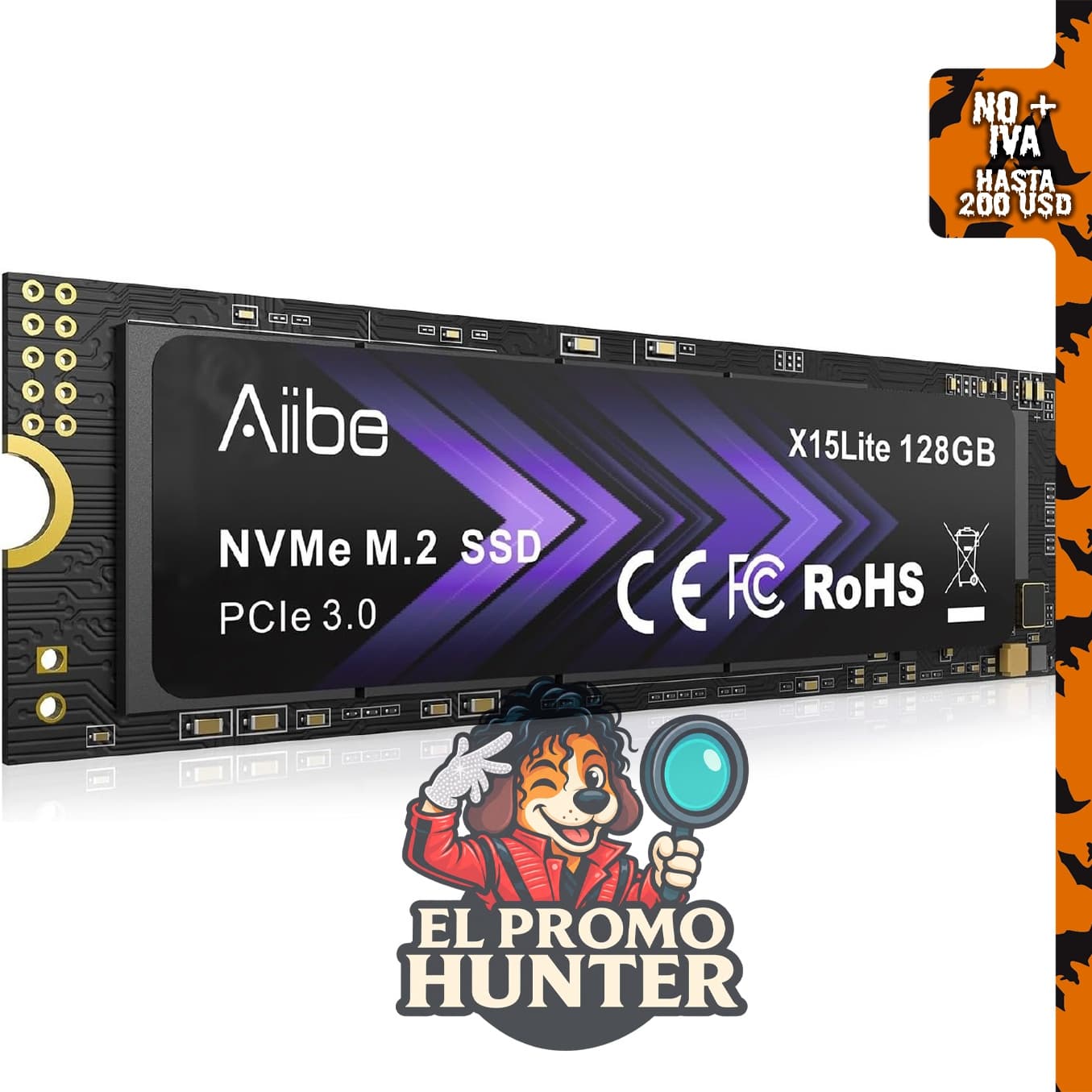 Aiibe Unidad interna de estado sólido NVMe M.2 de 128 GB, velocidades de lectura de hasta 1100 MB/s.
