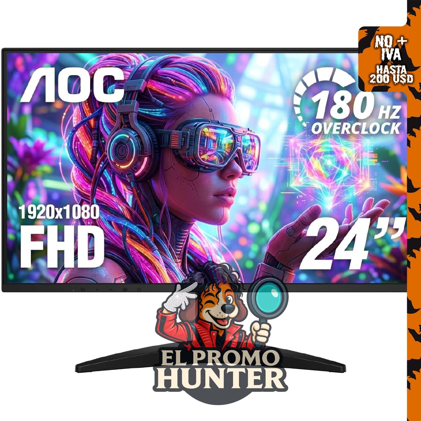 Monitor AOC de 24" (61 cm) FHD 180Hz VA HDR Ready para juegos.