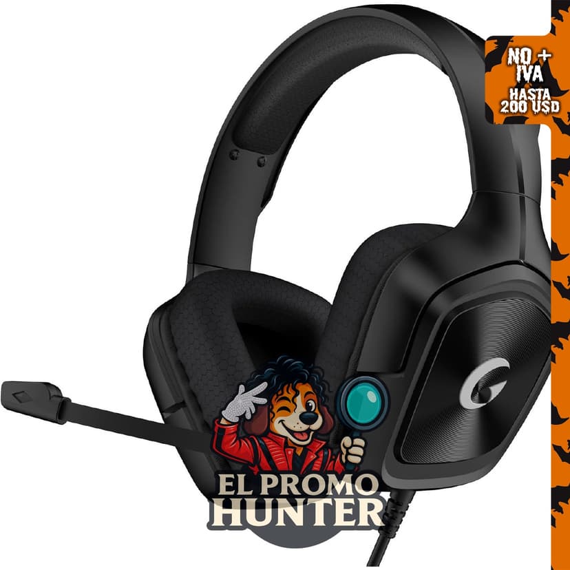AOC Auriculares con cable para juegos, compatibles con PS5, Xbox y PC, con micrófono HD.