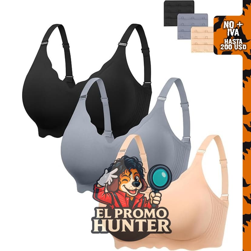 Angelhood Brasier sin costuras para mujer, con push up.