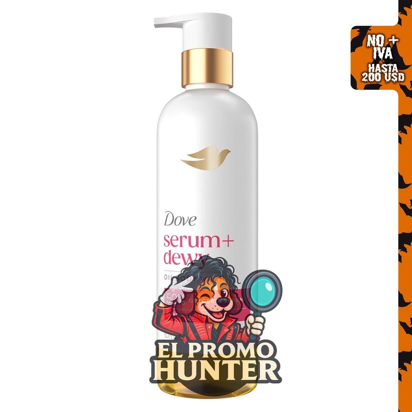 Dove Serum+ Dewy Shower Oil Body Wash, 15.3 oz (430 ml) con aceite de coco y geranio.