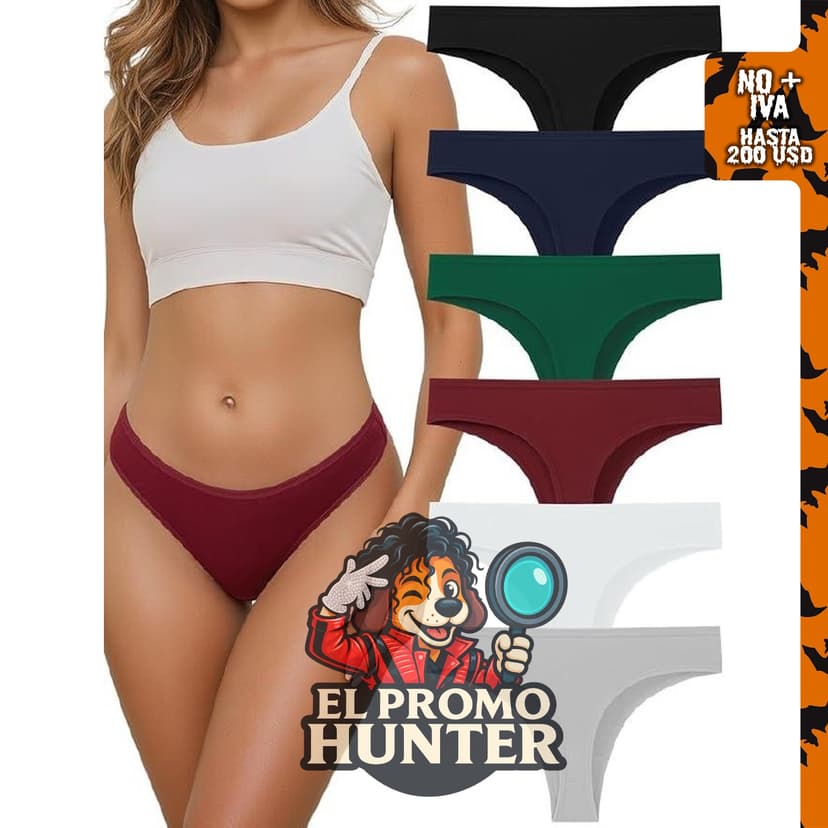 Tangas de algodón para mujer, paquete de 6 unidades, sin costuras y transpirables.
