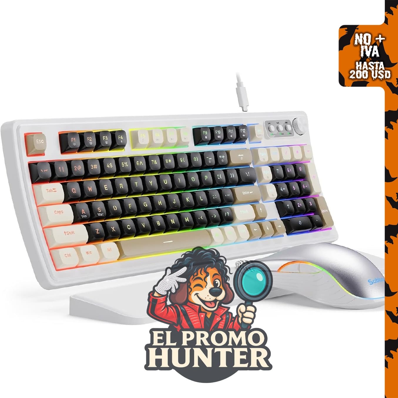 SABLUTE Teclado y mouse para juegos, membrana silenciosa.