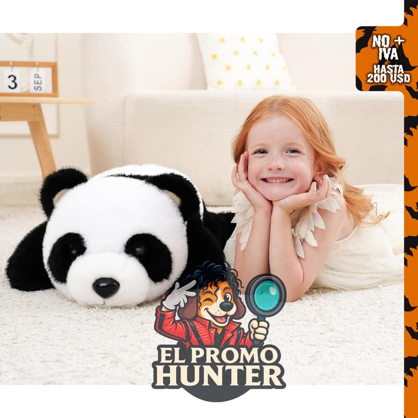 Oso panda de peluche gigante de 25" (63.5 cm) y 4.5 lb (2 kg).