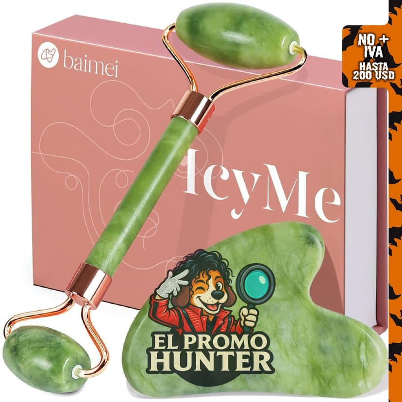 BAIMEI IcyMe Gua Sha & Jade - Juego de rodillos para escultura facial.