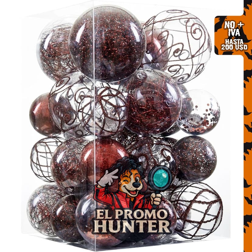 Wironlst Adornos de Bolas de Navidad Irrompibles Transparentes de Plástico, juego de esferas decorativas.