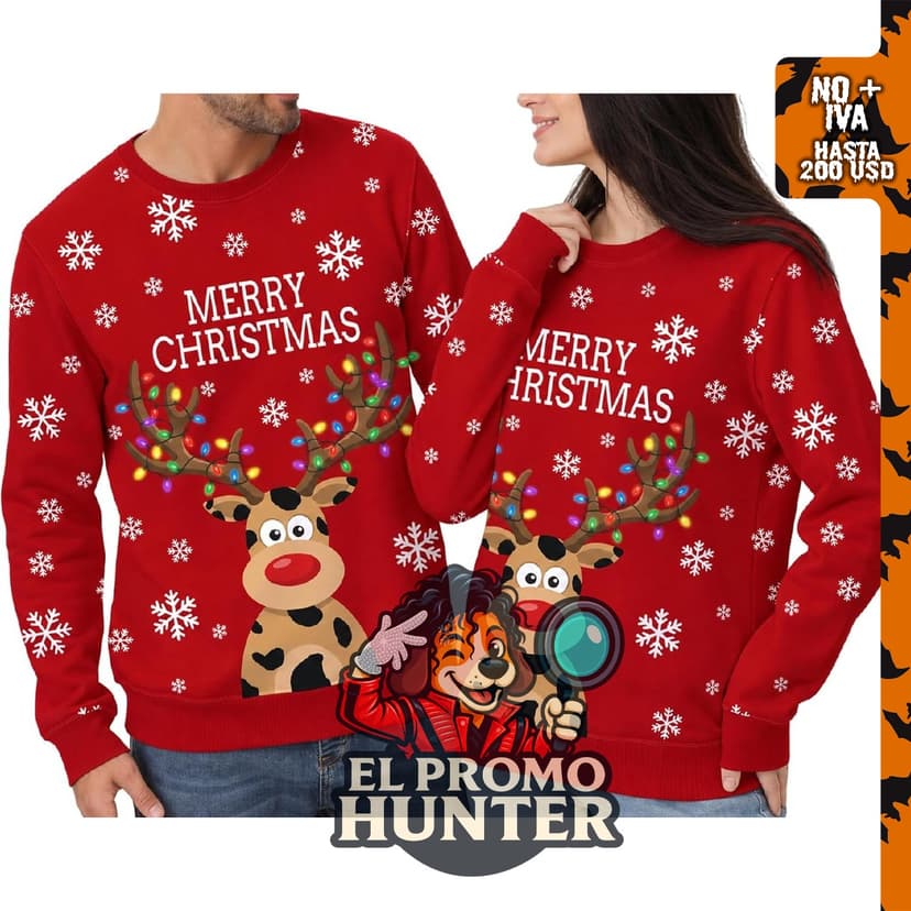 Sudadera de Navidad para mujer, diseño a juego para hombre.