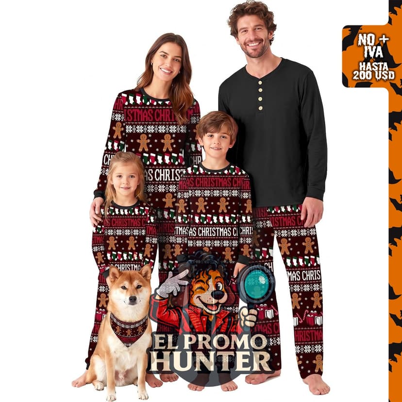 Conjuntos de pijamas de Navidad a juego para la familia, unisex, manga larga.
