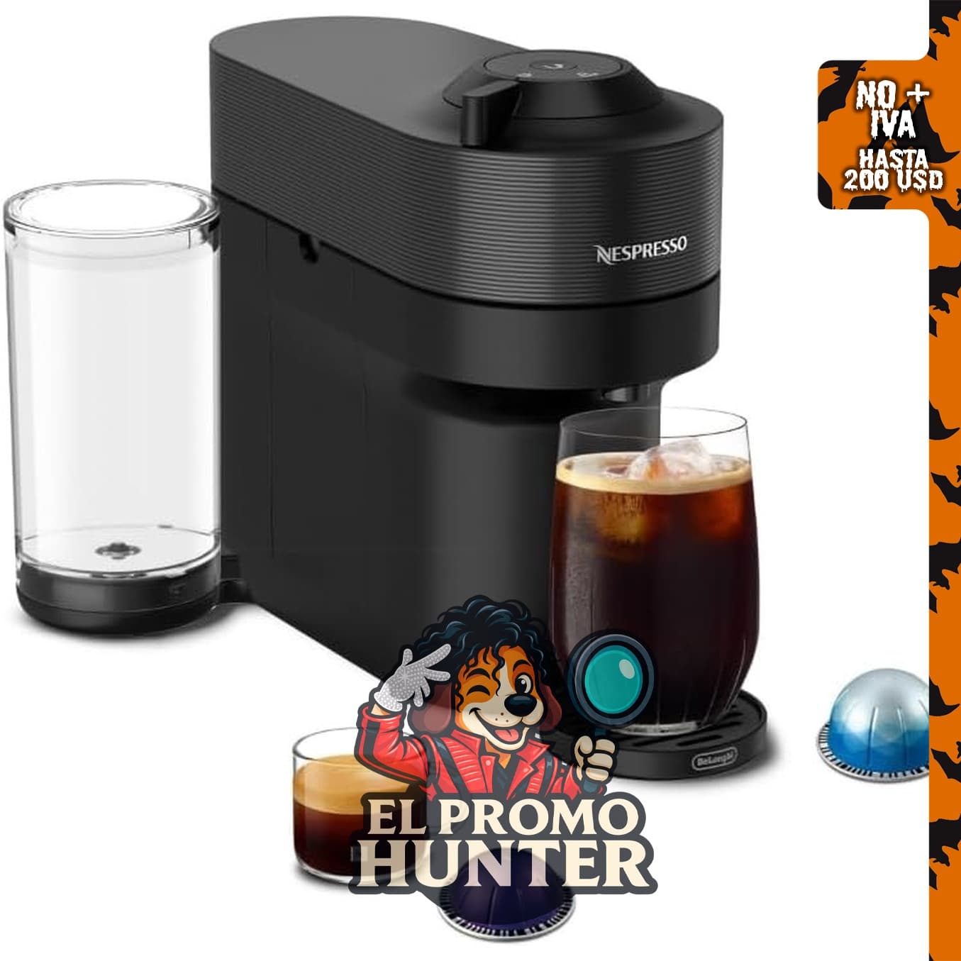 Nespresso Vertuo Pop+ - Máquina de café y espresso de De'Longhi, color negro regaliz.