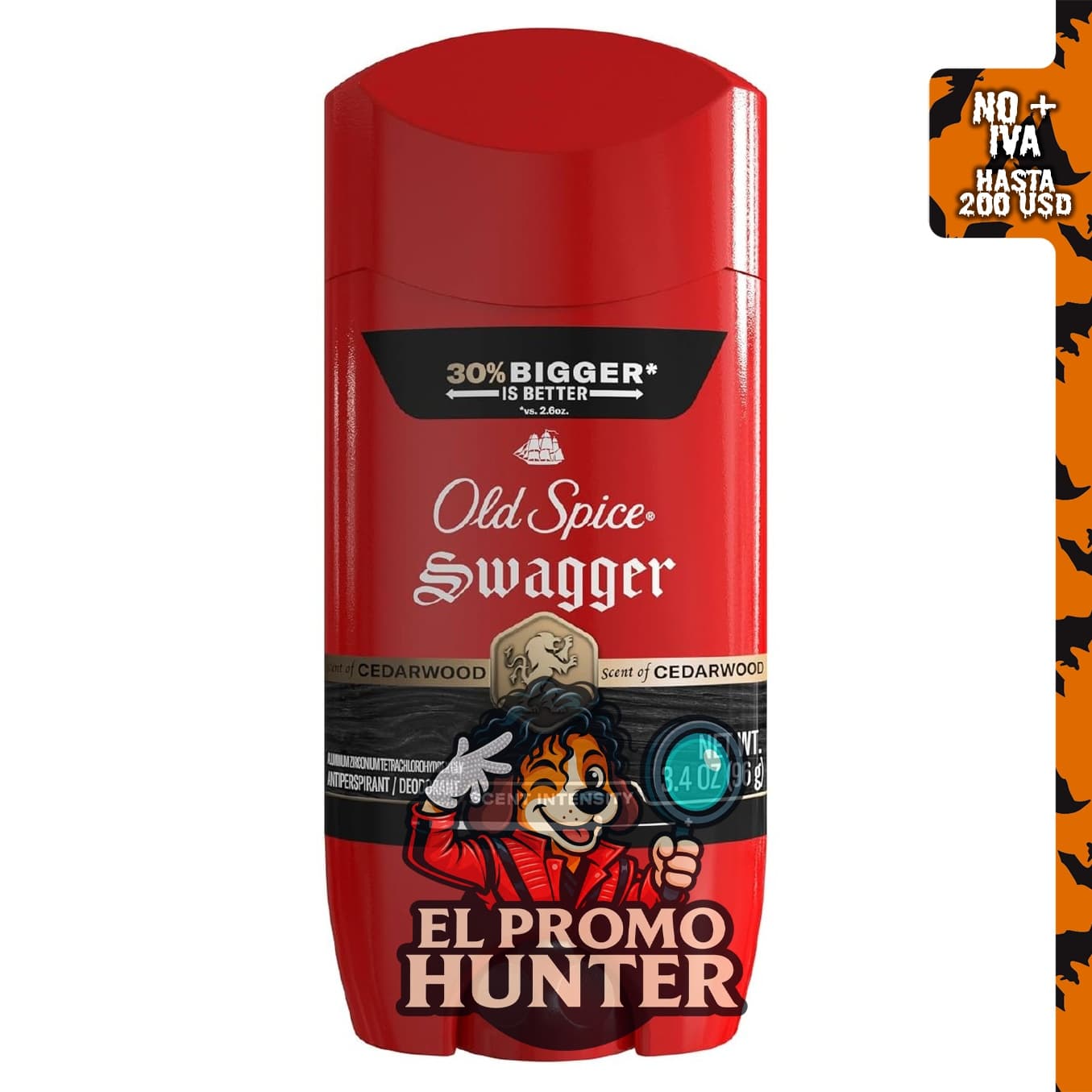 Old Spice Desodorante antitranspirante Swagger, 3.4 oz (96 g), protección 24/7 contra sudor y olor.
