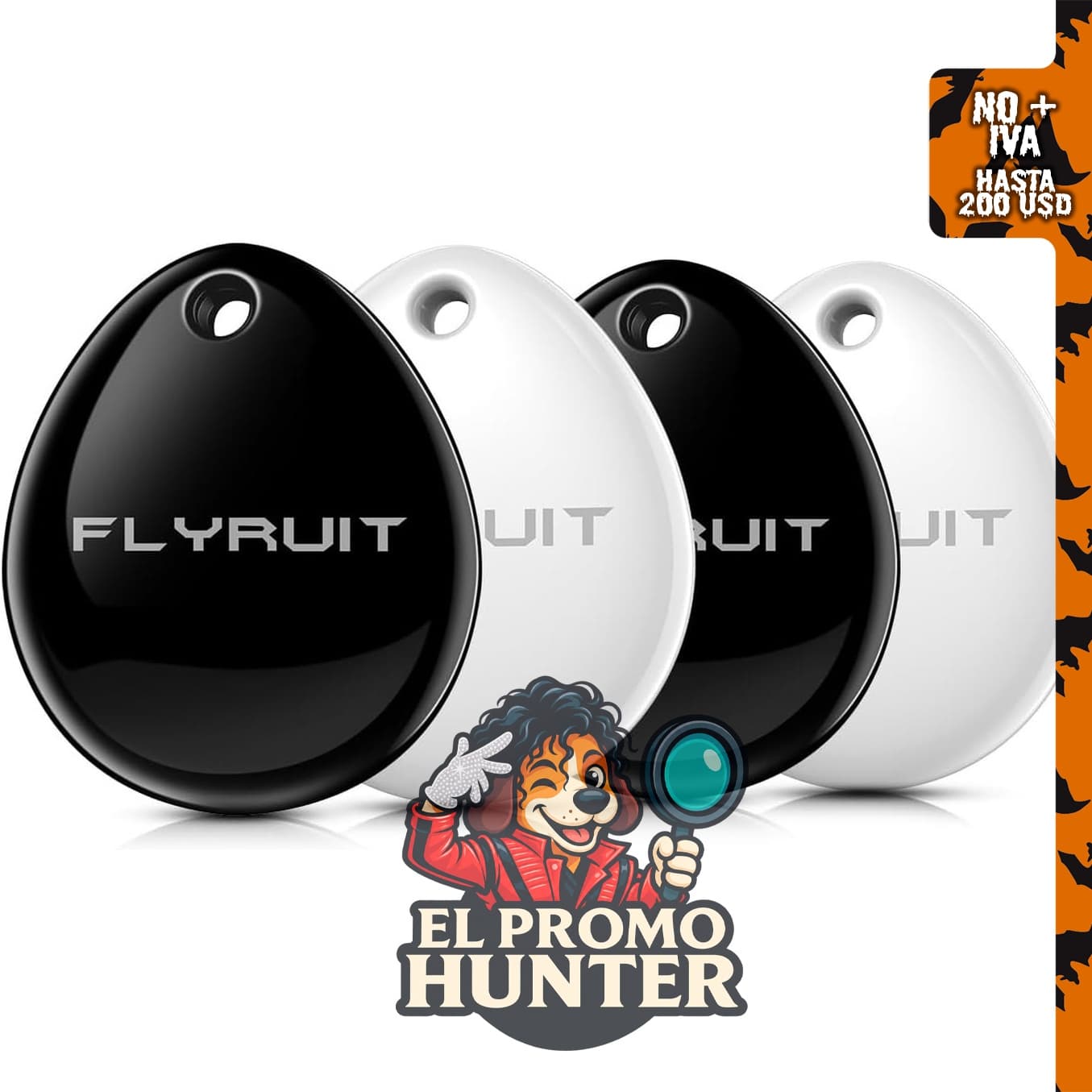 Paquete de 4 etiquetas Air Tracker, solo para iOS, certificado Apple Find My.