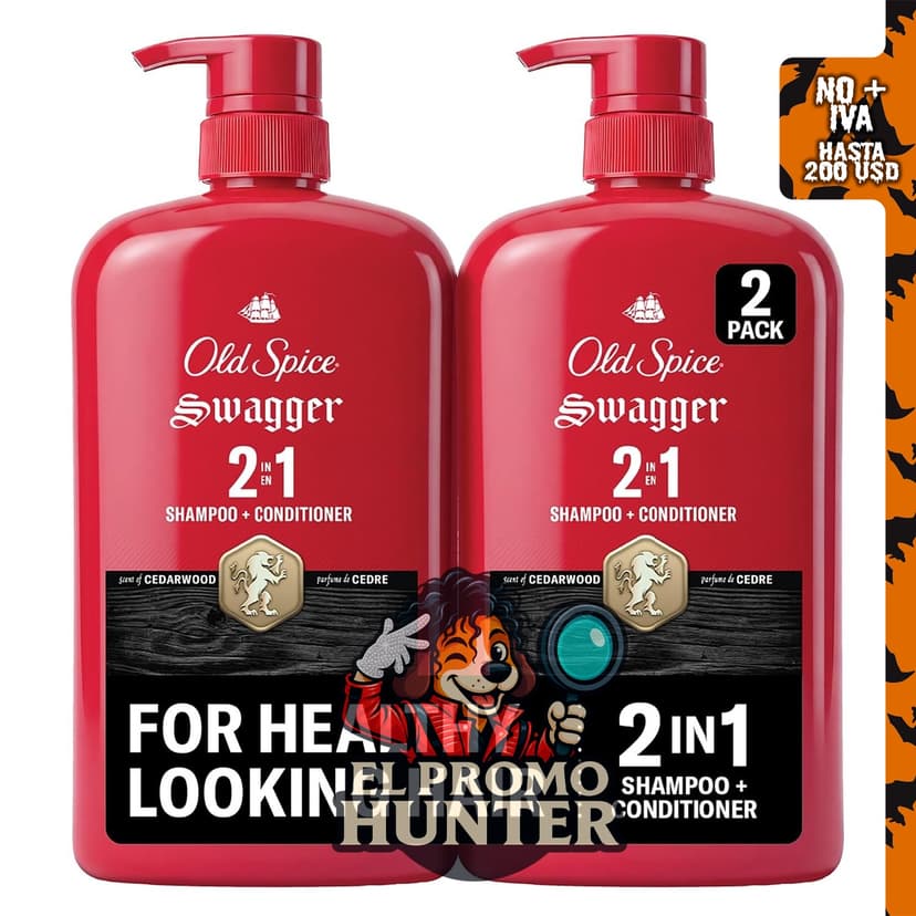 Old Spice Champú y Acondicionador 2 en 1 para hombre, aroma a madera de cedro y lima, para todo tipo de cabello.