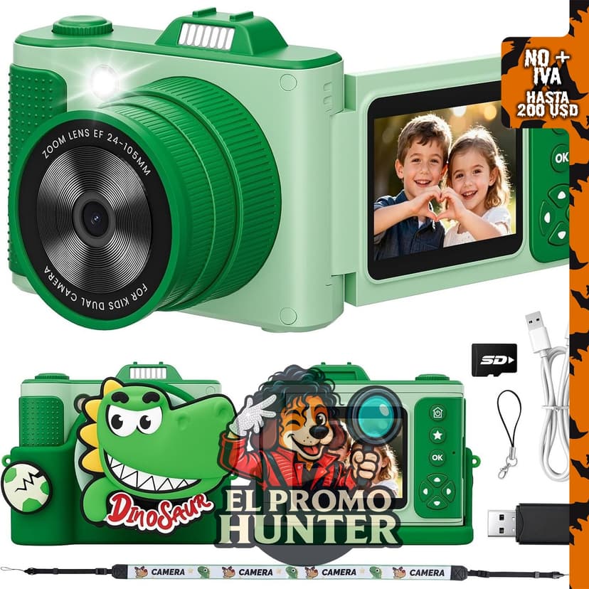Cámara digital para niños SnapMem, adecuada para edades de 3 a 10 años.