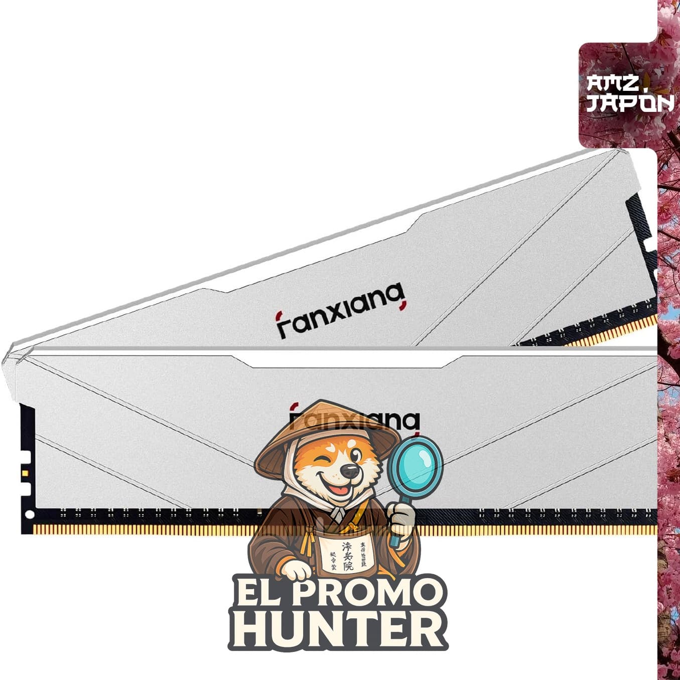 Memoria RAM Fanxiang DDR4 de 16GB (2x8GB) 3200MHz con disipador, compatible con AMD e Intel.