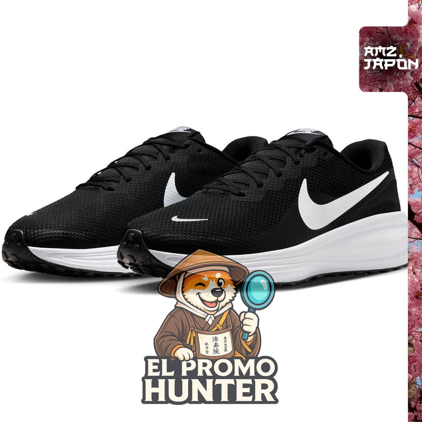 Zapatillas Nike Revolution 8 Wide Black/Black/White HQ1996-001, modelo para uso deportivo.