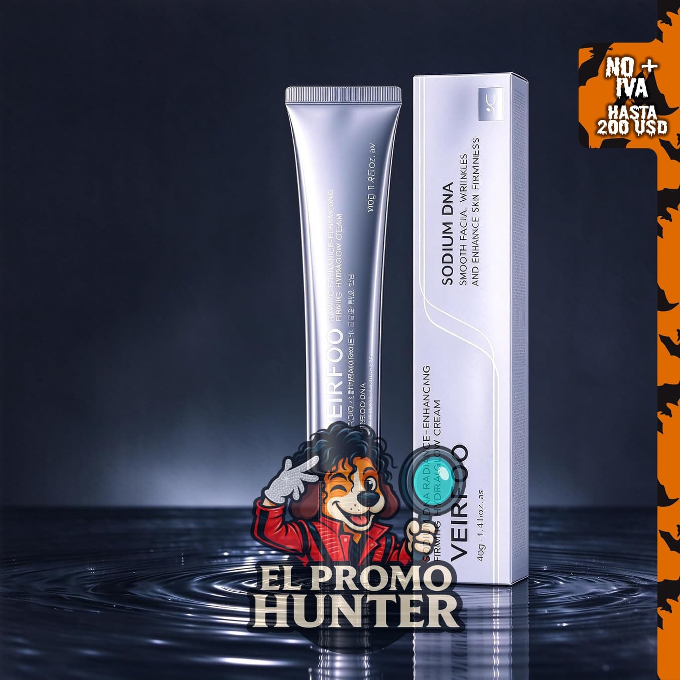 Crema hidratante de ADN de sodio, 1.41 oz (40 g) para el cuidado de la piel.