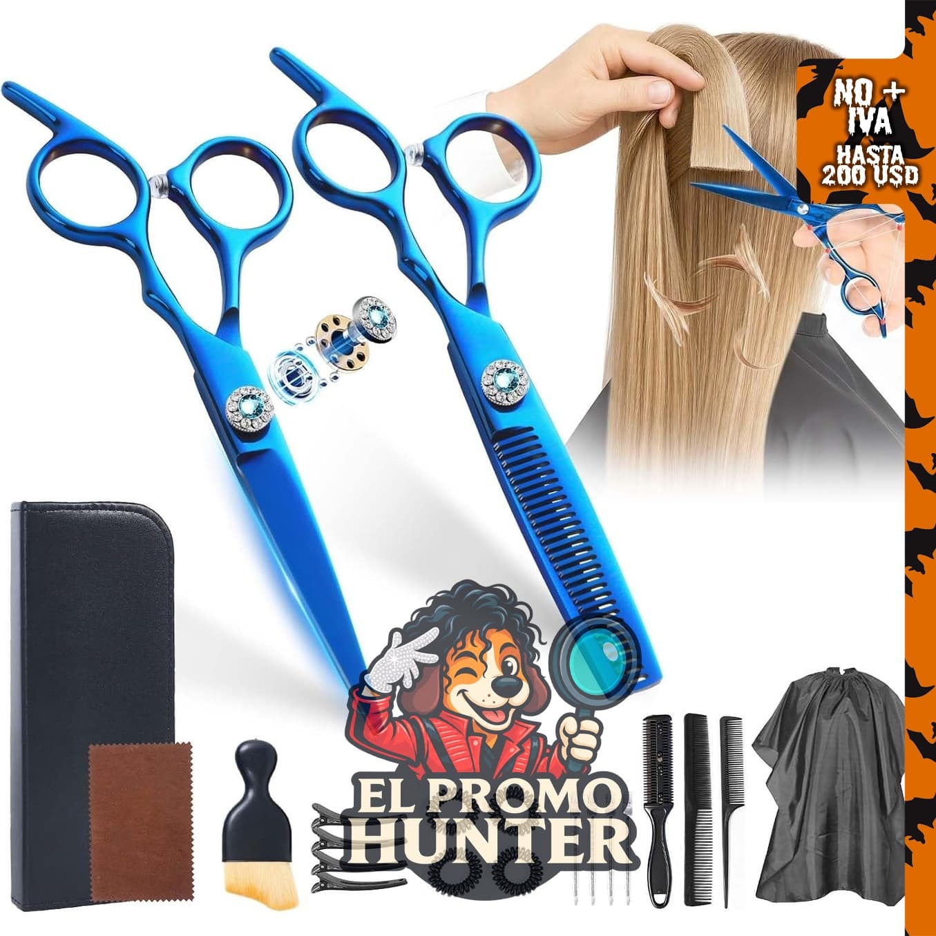 Juego de 21 tijeras de corte de cabello SUCELD, fabricadas en acero 440C.