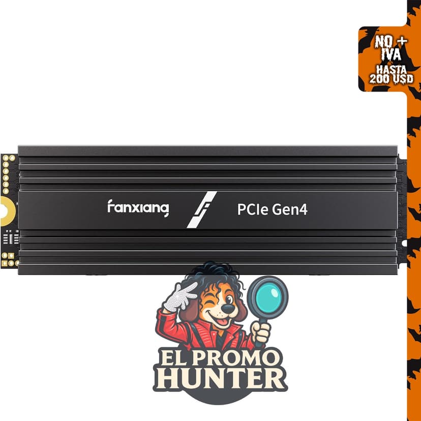 fanxiang S880R 1TB PCIe 4.0 NVMe SSD, M.2 2280 Gen4x4, hasta 7300 MB/s, 3D NAND TLC.