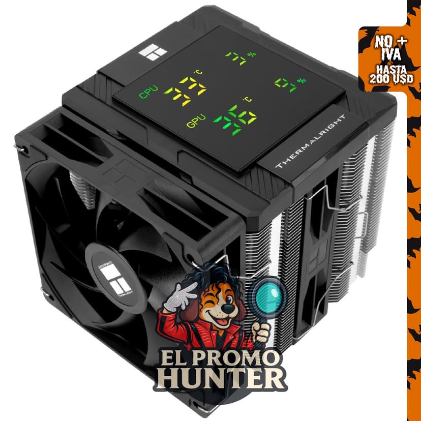 Thermalright Peerless Assassin 120 Digital Negro, enfriador de CPU con diseño eficiente.