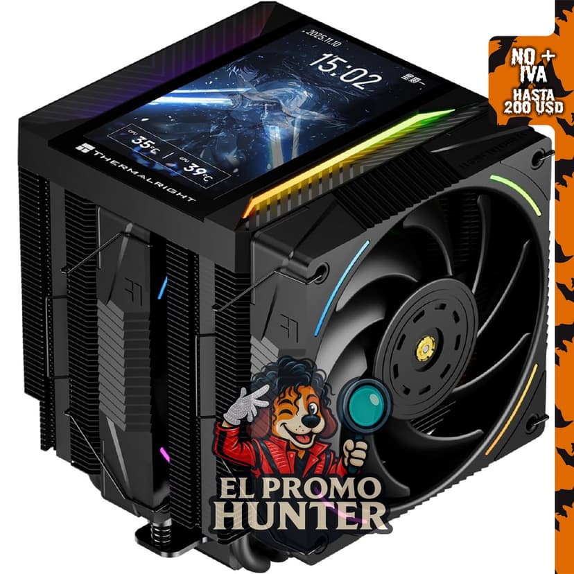 Thermalright Peerless Assassin 120 Vision MAX ARGB Negro, enfriador de aire para componentes internos.
