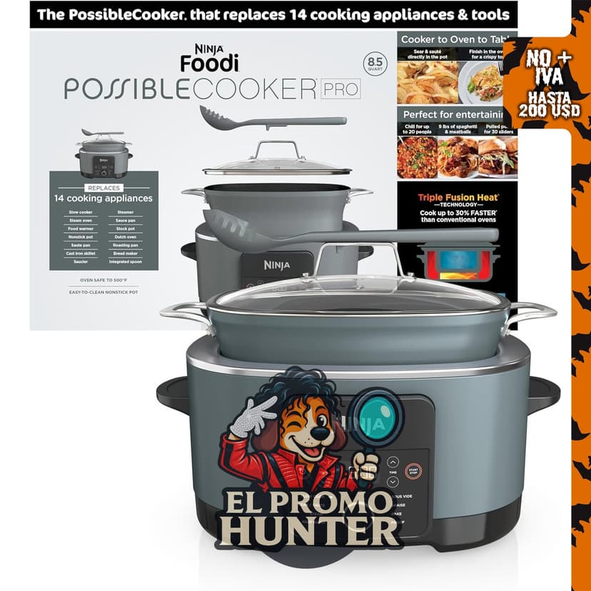 Ninja® PossibleCooker™ PRO 8 en 1, 8.5 cuartos (8.1 L), gris sal marina.